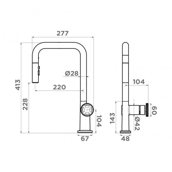 Кухонный смеситель OMOIKIRI ARITA-SB-GB