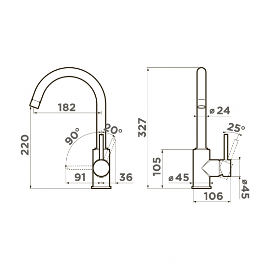 Кухонный смеситель OMOIKIRI Shinagawa-P