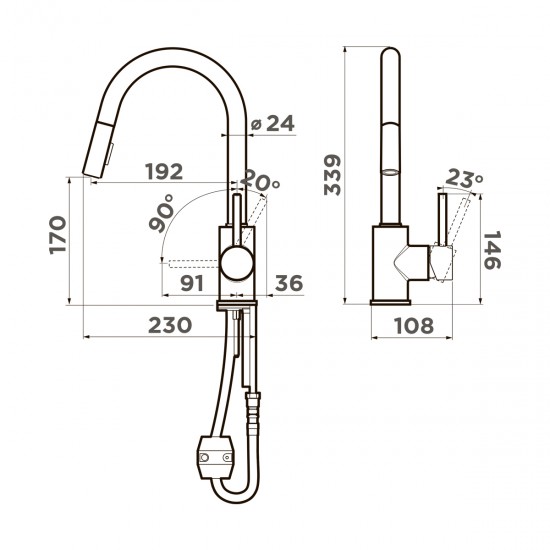 Смеситель для кухни Omoikiri Shinagawa-SB