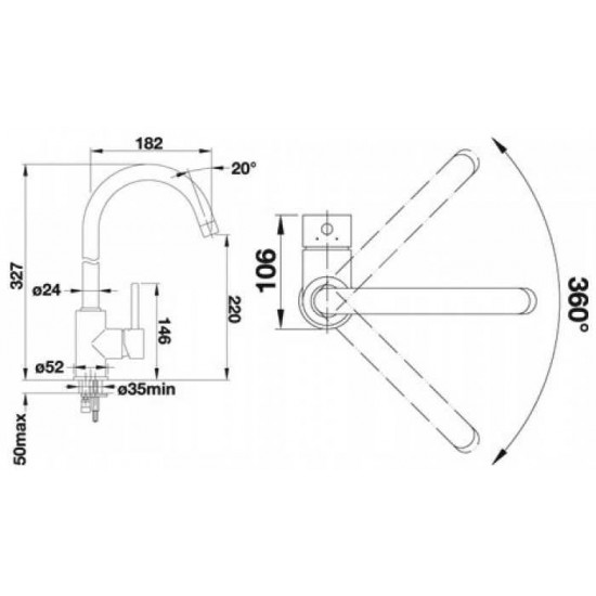 Кухонный смеситель BLANCO MIDA черный матовый