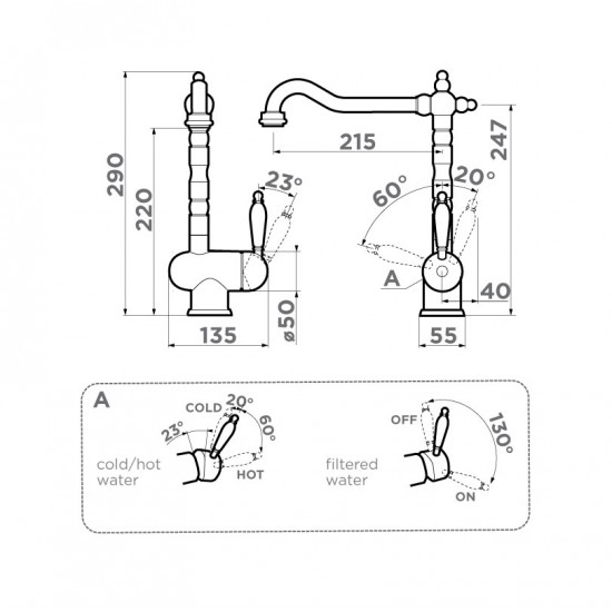 Кухонный смеситель OMOIKIRI KYOTO 2 Plus
