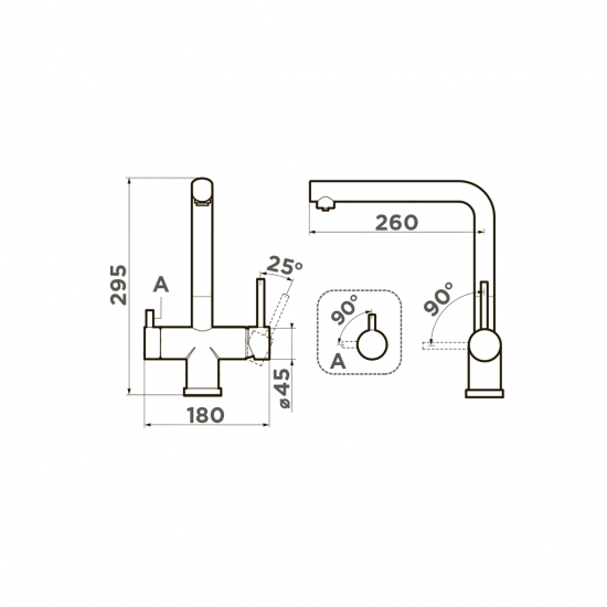 Кухонный смеситель OMOIKIRI TAKAMATSU