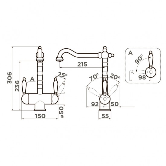 Кухонный смеситель OMOIKIRI AMAGASAKI