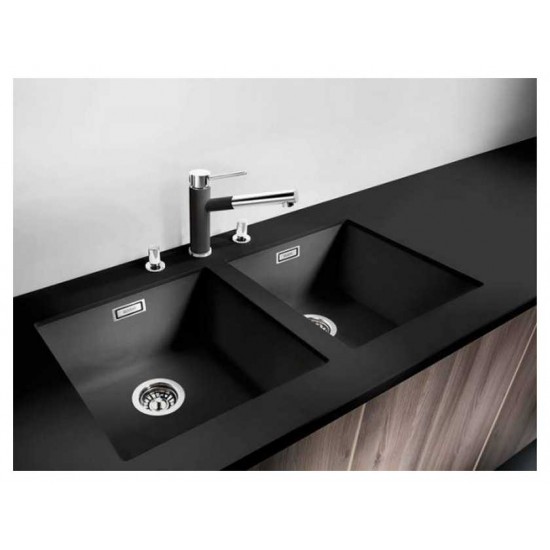 Blanco SUBLINE 400-U SILGRANIT PuraDur черный с отв.арм. InFino