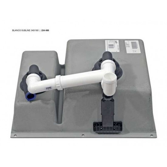 Blanco SUBLINE 340/160-U SILGRANIT PuraDur черный (чаша справа) с отв.арм. InFino