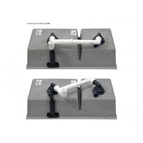 Blanco SUBLINE 480/320-U SILGRANIT PuraDur  черный c отв.арм. InFino