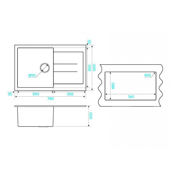 Kuchenstern PLAT 50 α-Granit