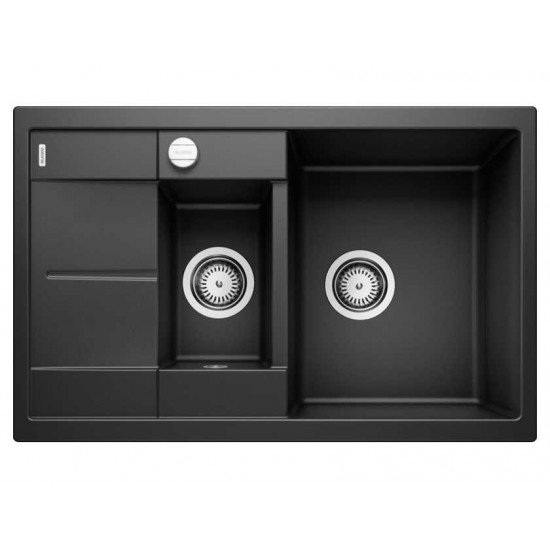 Blanco METRA 6 S Compact SILGRANIT PuraDur черный с клапаном-автоматом