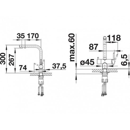 Blanco FONTAS II сатин тёмная  сталь