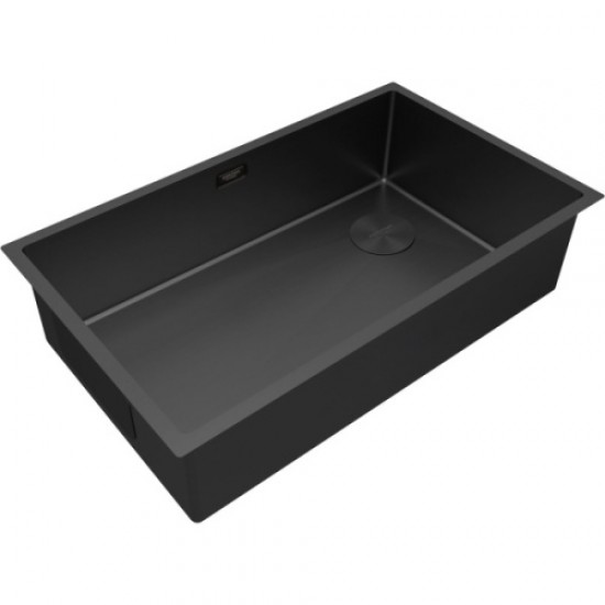 Мойка для кухни Paulmark Next-Skew 74 см черная матовая PM887444-MBN