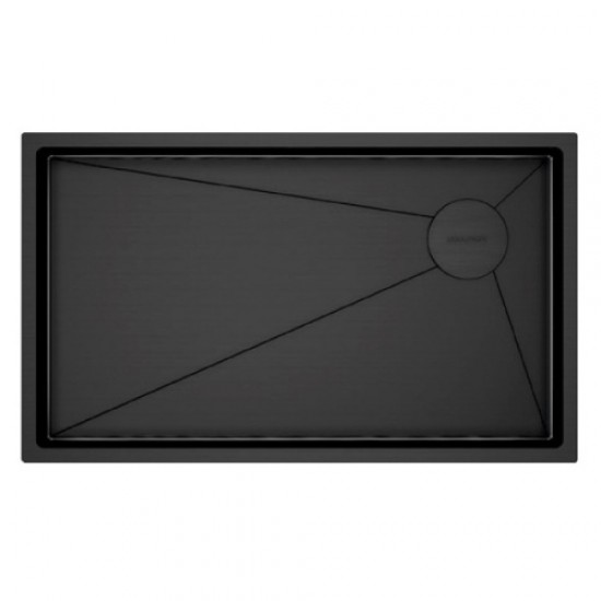 Мойка для кухни Paulmark Next-Skew 74 см вороненая сталь PM887444-GM