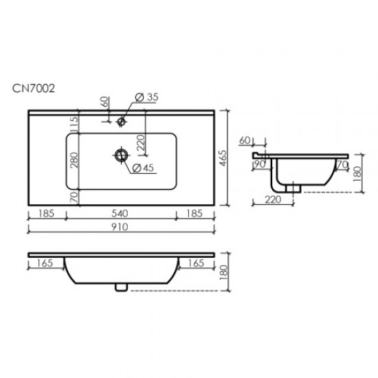 Раковина Sancos Element 91 см белая CN7002
