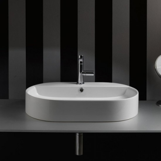 Раковина Kerasan Ciotola 65 см с 1 отверстием для смесителя, белая 028501*1