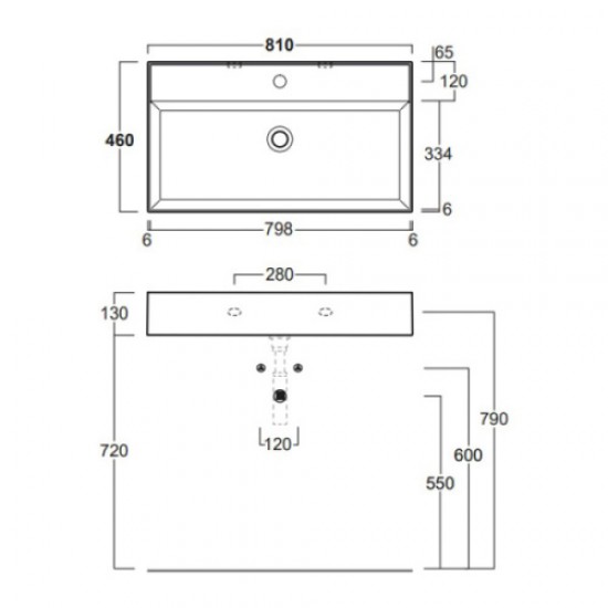 Раковина Simas Agile 81 см подвесная AG81 bi*1