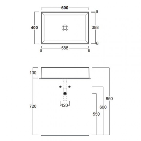 Раковина Simas Agile 60 см без отверстий под смеситель, черный матовый AG60 nero matt