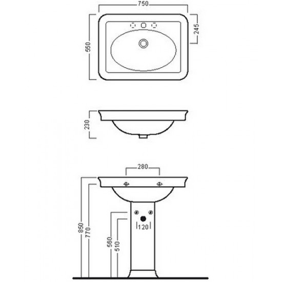 Раковина Hatria Dolcevita Y0EJ01 75х55 см