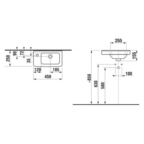 Раковина Jika Cubito 811423, 811424
