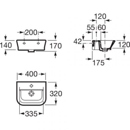 Раковина Roca The Gap 327478000 40х32 см