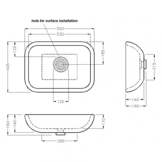 Раковина Hatria Happy Hour Y0QQ01 55х40 см