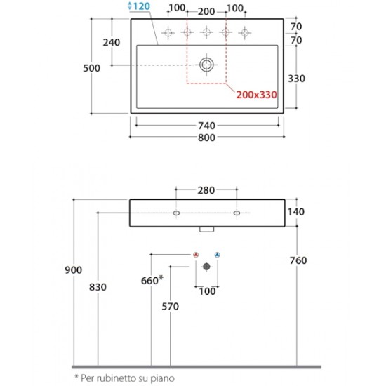 Раковина накладная Globo Classic SCQ81