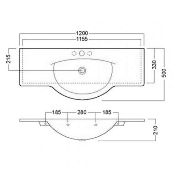 Раковина Hatria Sophie Y0HE01 120х50 см