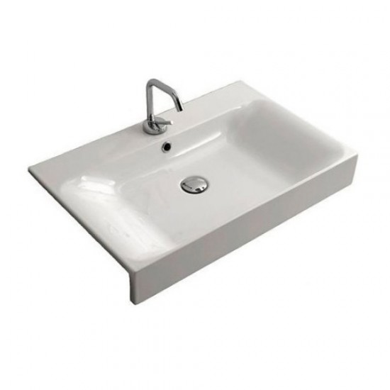 Раковина полувстраиваемая, с одним отверстием под смеситель, цвет белый Kerasan Cento 3548bi*1 354801*1