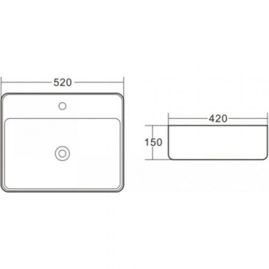 Раковина BelBagno 52 см накладная BB1367