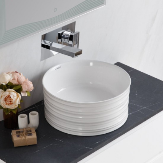 Раковина накладная BelBagno 41 см керамическая, белая BB1420