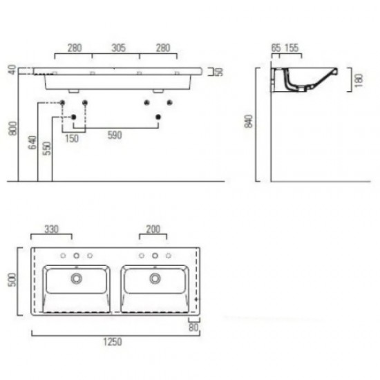 Раковина двойная GSI Norm 8625