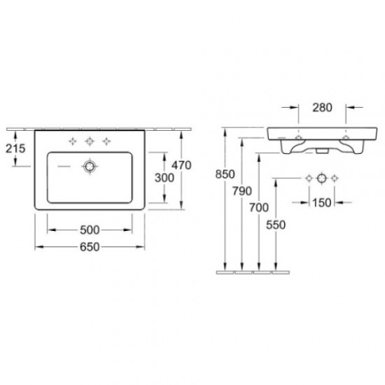 Раковина накладная Villeroy&Boch Subway 2.0 7113FA