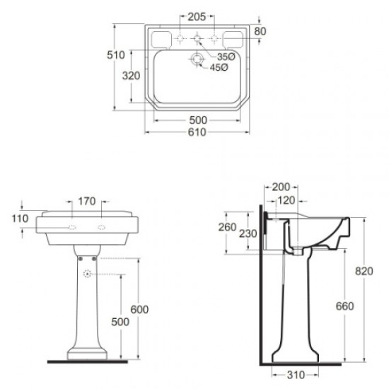 Раковина Azzurra Guinone GIU200 60