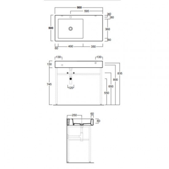 Раковина консоль Simas Frozen FZ 11
