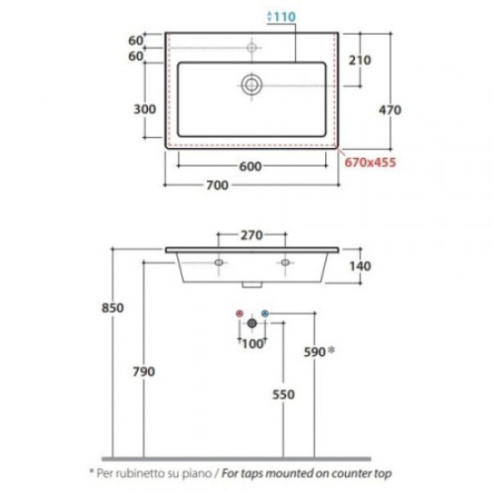 Раковина Globo Forty3 FO070