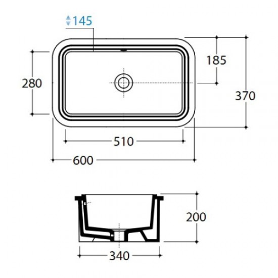 Раковина встраиваемая Globo Stone SS061 SS061.BI