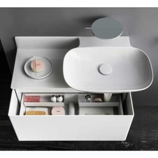 Раковина Laufen Ino 90 см полка слева белая матовая 8.1330.1.757.104.1