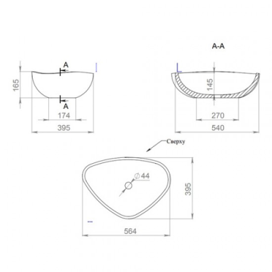 Раковина Salini Gloria 06 56 см покраска по RAL полностью 1102206MF
