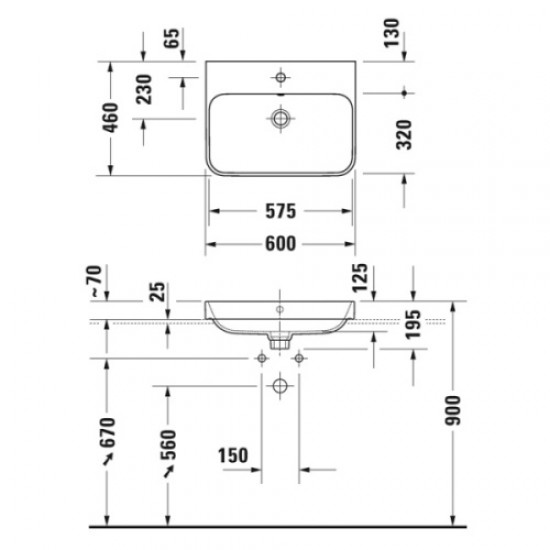 Раковина Duravit Happy D.2 2360600000 60 см белая