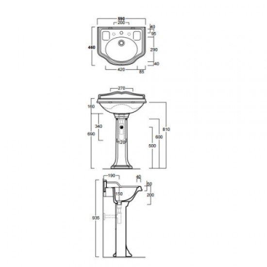 Раковина Simas Arcade 59 см черная, с 1 отверстием под смеситель AR 814 NE