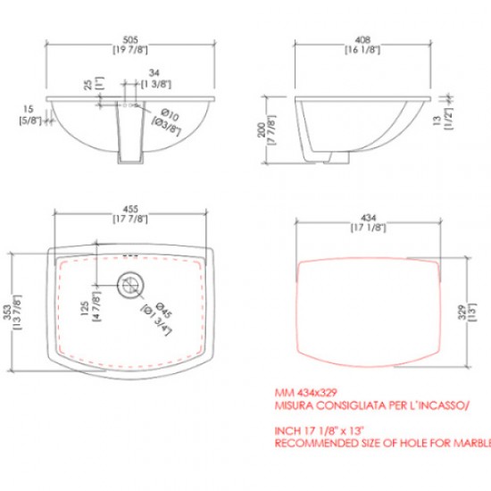 Раковина встраиваемая Devon&Devon Westminster 2IBLSWES