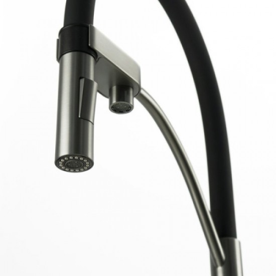 Смеситель для питьевой воды Lemark Bronx с гибким изливом графит LM3761GM Hanex