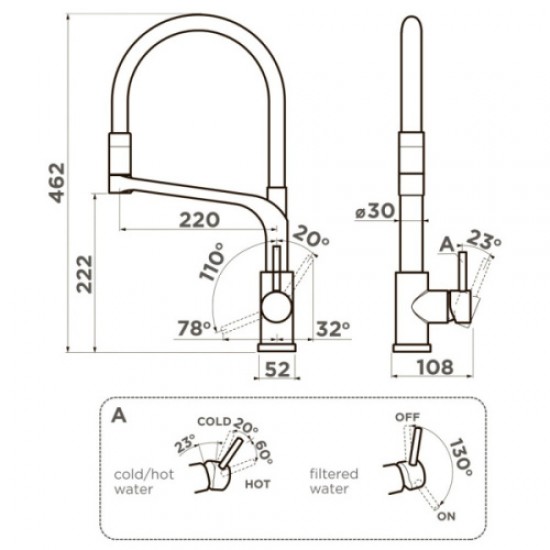 Смеситель для питьевой воды Omoikiri Sinto 2 Plus GB-BL графит/черный 4994377 Hanex