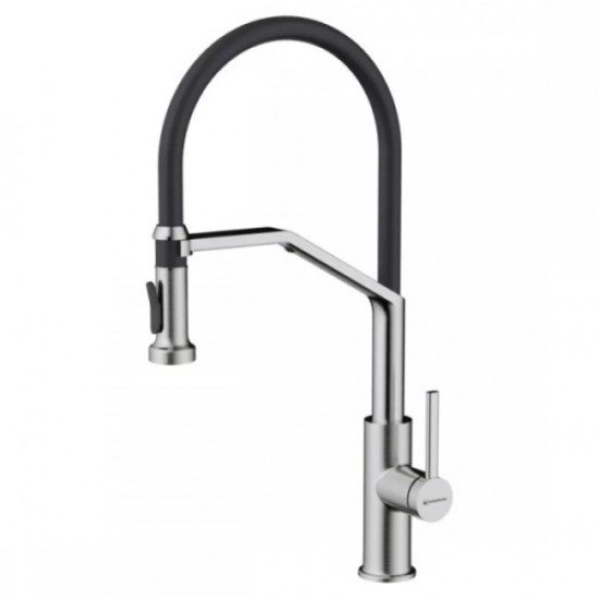 Смеситель для питьевой воды Omoikiri Makkari 2 Plus-SB BN-BL нержавеющая сталь/черный 4994494 Hanex