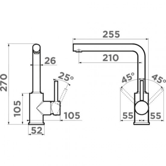 Смеситель для кухни Omoikiri Nakagawa-P BL черный 4974307 Hanex