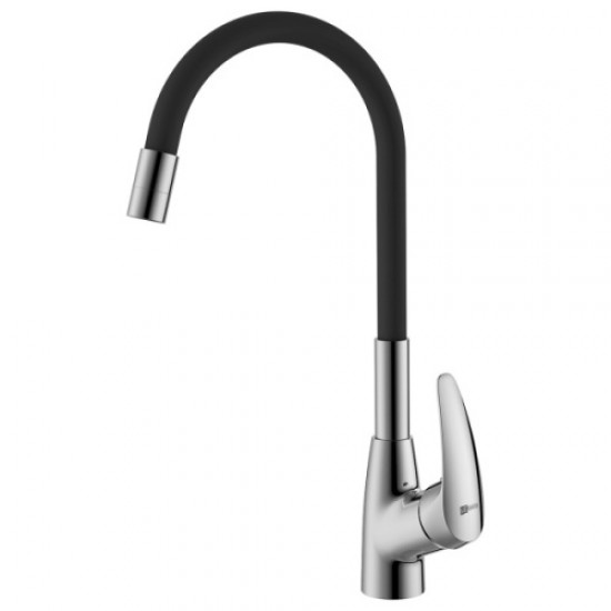 Смеситель для кухни Lemark Linara с гибким изливом хром/черный LM0415C-Black Hanex