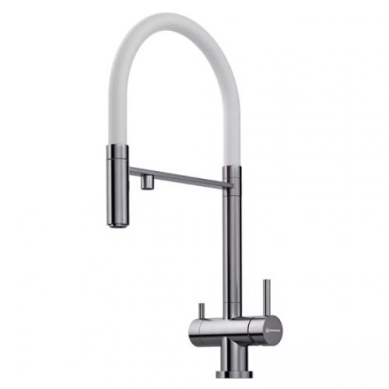 Смеситель для питьевой воды Omoikiri Kanto BN-WH с гибким изливом нержавеющая сталь/белый 4994298 Hanex