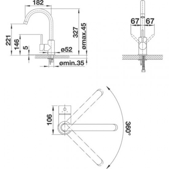 Смеситель для кухни Blanco Mida Hanex
