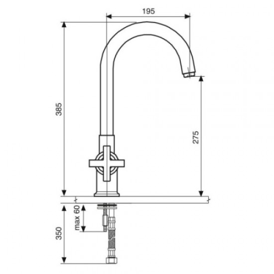 Смеситель для кухни Emmevi Spirit New 31007 CR31007 Hanex