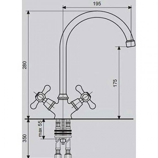 Смеситель для кухни Emmevi Deco Classic 12417 Hanex