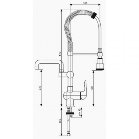 Смеситель для кухни Emmevi Neco 91410 CR91410 Hanex