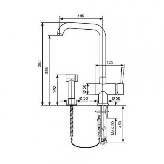 Смеситель для кухни Emmevi Piper 45068 CR45068 Hanex